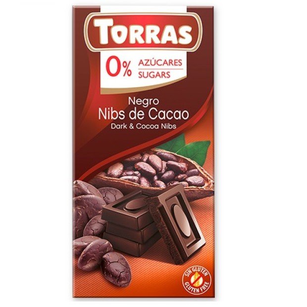 Torras étcsokoládé kakaóbabtörettel 75g