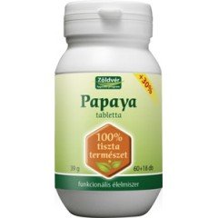 Zöldvér 100%-os papaya tabletta 60+18db Zöldvér 100%-os papaya tabletta 60+18db