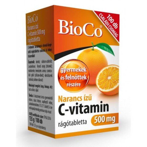 Bioco c-vitamin rágótabletta narancsos 100db