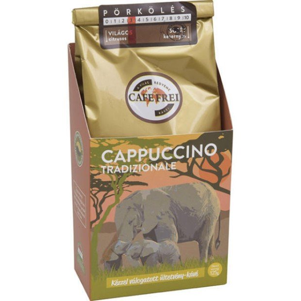 Cafe frei afrika cappuccino tradiconale szemes kávé 125g