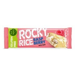 Rocky rice puffasztott rizsszelet fehércsokoládé málna ízű 18g Rocky rice puffasztott rizsszelet fehércsokoládé málna ízű 18g