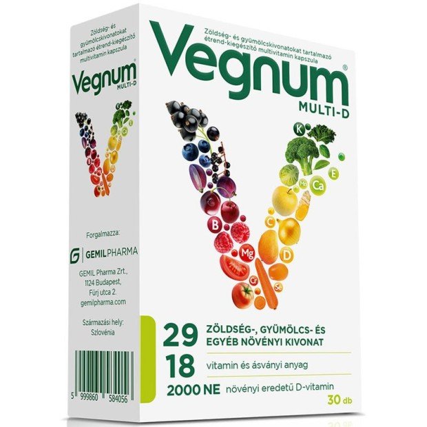 Vegnum multi-d multivitamin kapszula 30db