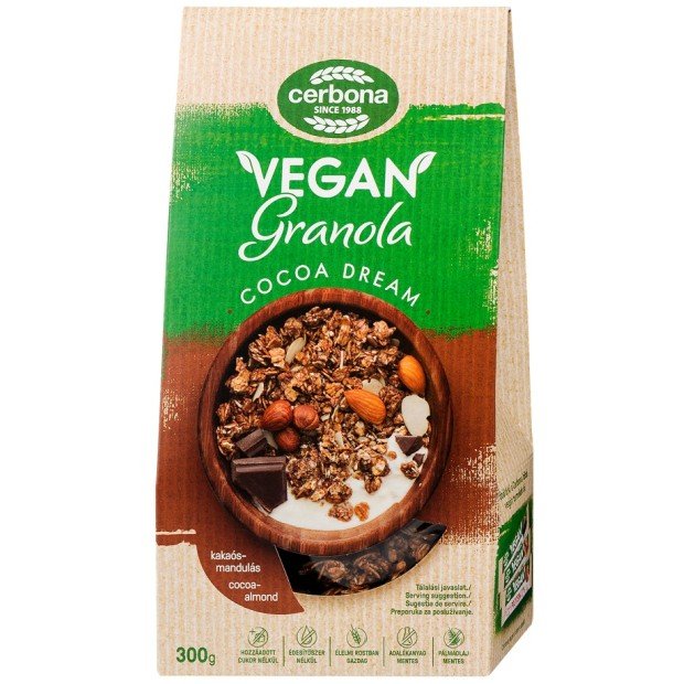 Cerbona vegán granola kakaós-mandula 300g