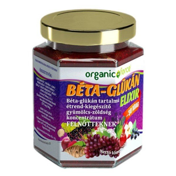 Organic force béta-glükán elixír gyümölcs 210g