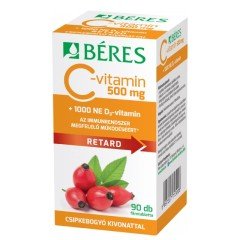 Béres c-vitamin 500 mg retard + 1000NE D-vitamin tabletta 90db Béres c-vitamin 500 mg retard + 1000NE D-vitamin tabletta 90db