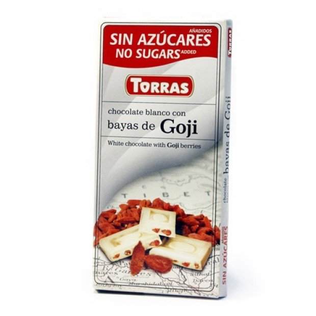 Torras fehércsokoládé goji bogyós 75g